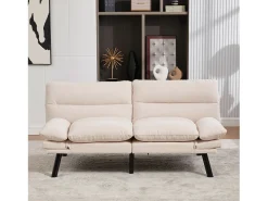 Sofá-cama de 2 lugares - 165 x 90 x 76 cm - com encosto e braços ajustáveis - Microfibra -^Merax Hot
