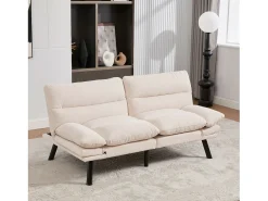 Sofá-cama de 2 lugares - 165 x 90 x 76 cm - com encosto e braços ajustáveis - Microfibra -^Merax Hot