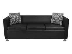 Sofá-cama de 3 lugares cama de hóspedes conversível sofá-cama para sala de estar sofá-cama dobrável para uso interno/externo couro sintético 02_0020106*Helloshop26 Online
