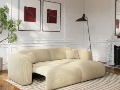 Hot Sofá-cama de 4 lugares em veludo cotelê de nervuras finas POGNI da Sofá