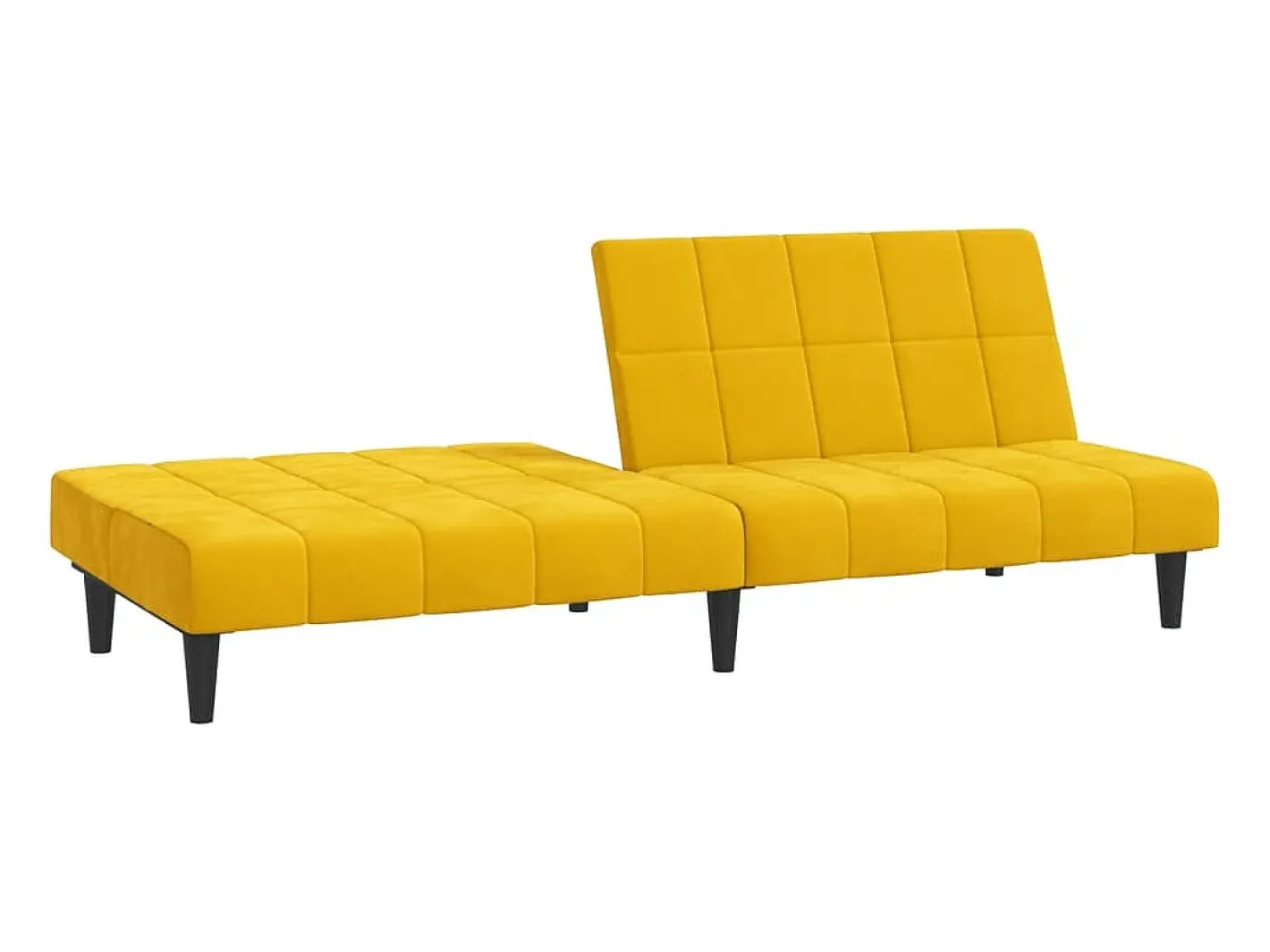 Sofá*Sofá-cama de 2 lugares veludo PT269392 Amarelo