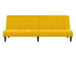 Sofá*Sofá-cama de 2 lugares veludo PT269392 Amarelo