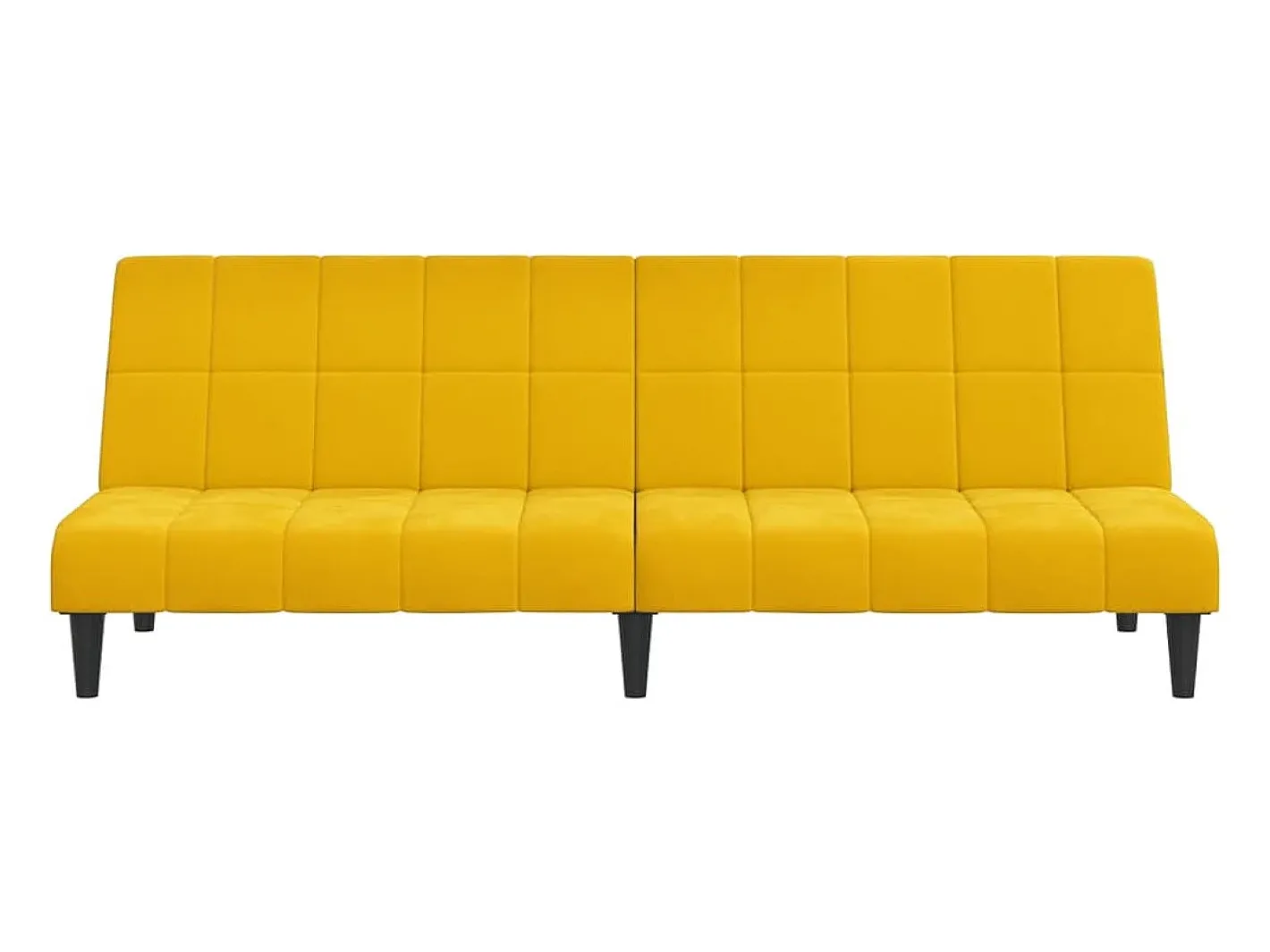 Sofá*Sofá-cama de 2 lugares veludo PT269392 Amarelo