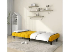 Sofá*Sofá-cama de 2 lugares veludo PT269392 Amarelo