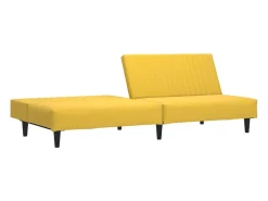 Sofá*Sofá-cama de 2 lugares veludo PT267903 Amarelo
