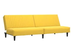 Sofá*Sofá-cama de 2 lugares veludo PT267903 Amarelo