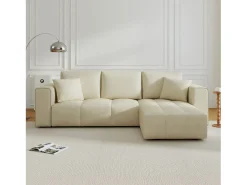 Sofá-cama de canto conversível de 4 lugares em veludo BRIGHTON com baú - Estilo contemporâneo, estrutura em madeira maciça^Concept-Usine Outlet