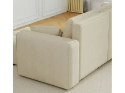 Sofá-cama de canto conversível de 4 lugares em veludo BRIGHTON com baú - Estilo contemporâneo, estrutura em madeira maciça^Concept-Usine Outlet