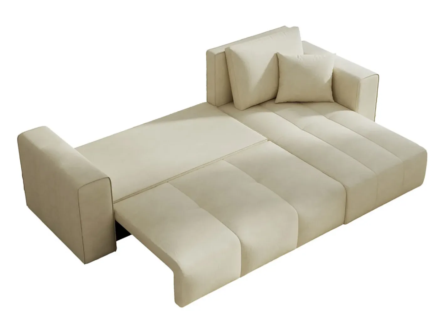 Sofá-cama de canto conversível de 4 lugares em veludo BRIGHTON com baú - Estilo contemporâneo, estrutura em madeira maciça^Concept-Usine Outlet