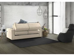 Clearance Sofá-cama Dekuba, sofá de 2 lugares, 100% Fabricado na Itália, Sofá da sala com abertura giratória, em tecido acolchoado, com braços padrão, 180x95h90 cm, Sofá