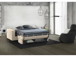 Clearance Sofá-cama Dekuba, sofá de 2 lugares, 100% Fabricado na Itália, Sofá da sala com abertura giratória, em tecido acolchoado, com braços padrão, 180x95h90 cm, Sofá