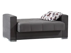 Sofá-cama Dgosen, sofá-cama contêiner linear de 2 lugares, Sofá da sala em tecido acolchoado com abertura click-clack, 160x85h91 cm, Cinza*Dmora New