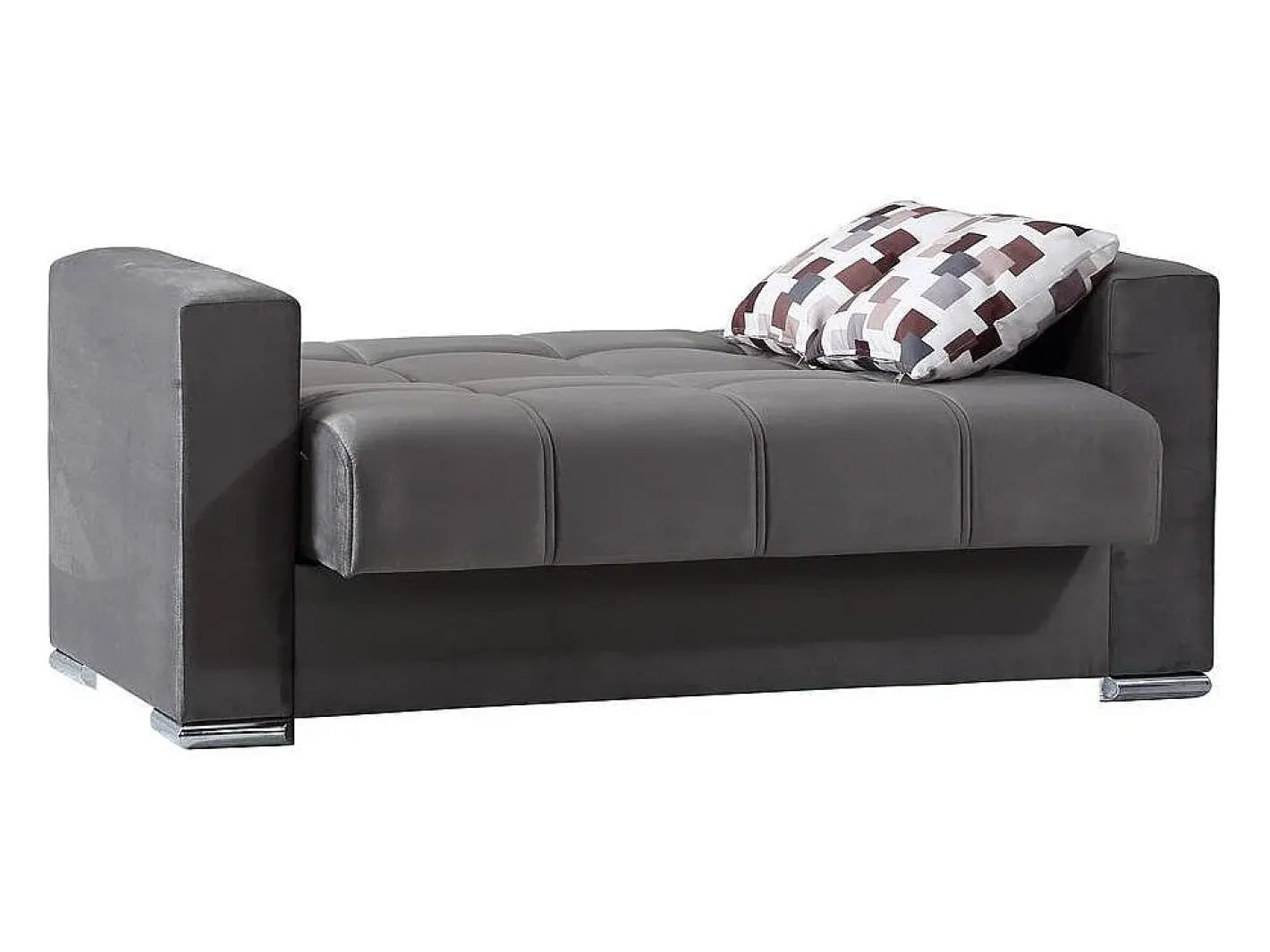 Sofá-cama Dgosen, sofá-cama contêiner linear de 2 lugares, Sofá da sala em tecido acolchoado com abertura click-clack, 160x85h91 cm, Cinza*Dmora New