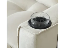 Sofá-cama dobrável ajustável multiângulo - 2 lugares - Tecido de veludo - com suporte para copos e almofadas -^ModernLuxe Outlet
