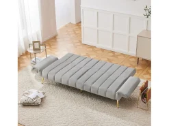 Sofá-cama dobrável moderno - 183 x 76 x 75 cm - com pernas auxiliares + função de dormir - veludo - cinza*Merax Sale