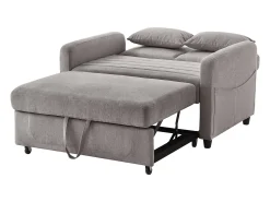Sofá-cama duplo 114 x 77 x 82.5 cm - encosto 3 níveis ajustável - tecido algodão-linho - cinza^ModernLuxe Sale