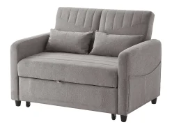 Sofá-cama duplo 114 x 77 x 82.5 cm - encosto 3 níveis ajustável - tecido algodão-linho - cinza^ModernLuxe Sale