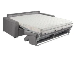 Vente-unique Sofá*Sofá-cama em tecido com assento de memória de forma 140 ripas largas 16cm memória de forma VIZIR Azul