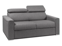 Vente-unique Sofá*Sofá-cama em tecido cinza assento memória de forma 120 colchão memória de forma 16cm VIZIR Cinzento