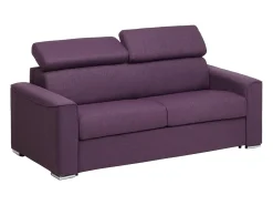Vente-unique Sofá*Sofá-cama em tecido roxo com assento de memória de forma 140 ripas largas 16cm memória de forma VIZIR Violeta