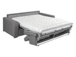 Vente-unique Sofá*Sofá-cama em tecido roxo com assento com assento de memória de forma 140 ripas largas 14cm memória de forma VIZIR Violeta