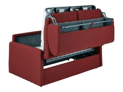 Vente-unique Sofá*Sofá-cama em tecido assento com assento de memória de forma 160 cm ripas largas 14 cm CALIFE Vermelho