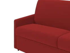 Vente-unique Sofá*Sofá-cama em tecido assento com assento de memória de forma 160 cm ripas largas 14 cm CALIFE Vermelho