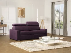 Vente-unique Sofá*Sofá-cama em tecido com assento com assento de memória de forma 120 colchão memória de forma 22cm VIZIR Violeta
