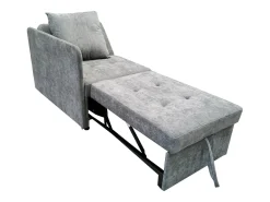 Sofá-cama estofado 177x68x65 cm - Sofá-cama multifuncional 3 em 1 - Linho - Encosto ajustável - Cinza claro^ModernLuxe New