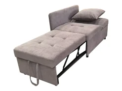Sofá-cama estofado 177x68x65 cm - Sofá-cama multifuncional 3 em 1 - Linho - Encosto ajustável - Cinza^ModernLuxe Sale