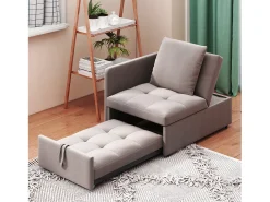 Sofá-cama estofado 177x68x65 cm - Sofá-cama multifuncional 3 em 1 - Linho - Encosto ajustável - Cinza^ModernLuxe Sale