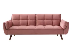 Vente-unique Sofá*Sofá-cama GULCAN de 3 lugares com mecanismo click-clack em veludo . Rosa