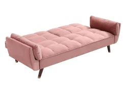 Vente-unique Sofá*Sofá-cama GULCAN de 3 lugares com mecanismo click-clack em veludo . Rosa