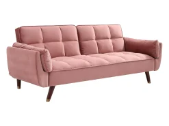 Vente-unique Sofá*Sofá-cama GULCAN de 3 lugares com mecanismo click-clack em veludo . Rosa
