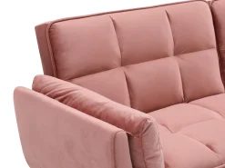 Vente-unique Sofá*Sofá-cama GULCAN de 3 lugares com mecanismo click-clack em veludo . Rosa