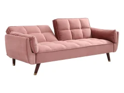 Vente-unique Sofá*Sofá-cama GULCAN de 3 lugares com mecanismo click-clack em veludo . Rosa