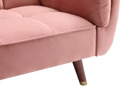 Vente-unique Sofá*Sofá-cama GULCAN de 3 lugares com mecanismo click-clack em veludo . Rosa