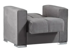 Sofá-cama Jose, Poltrona de armazenamento para sala conversível em cama, Poltrona relaxante em tecido acolchoado com abertura click-clack, 94x85h91 cm, Cinza*Dmora Hot