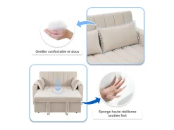 Clearance Sofá-cama retrátil - 100 x 160 cm - casal com encosto regulável + com porta + copa e almofadas - Sofá