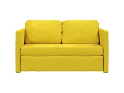 Sofá*Sofá-cama sem pés 122x204x55 cm veludo -escuro PT110468 Amarelo