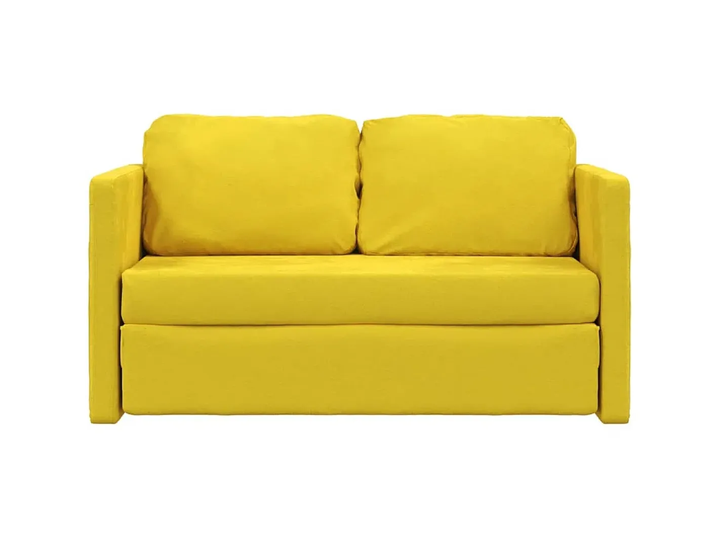 Sofá*Sofá-cama sem pés 122x204x55 cm veludo -escuro PT110468 Amarelo