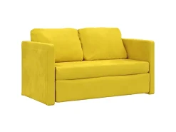 Sofá*Sofá-cama sem pés 122x204x55 cm veludo -escuro PT110468 Amarelo