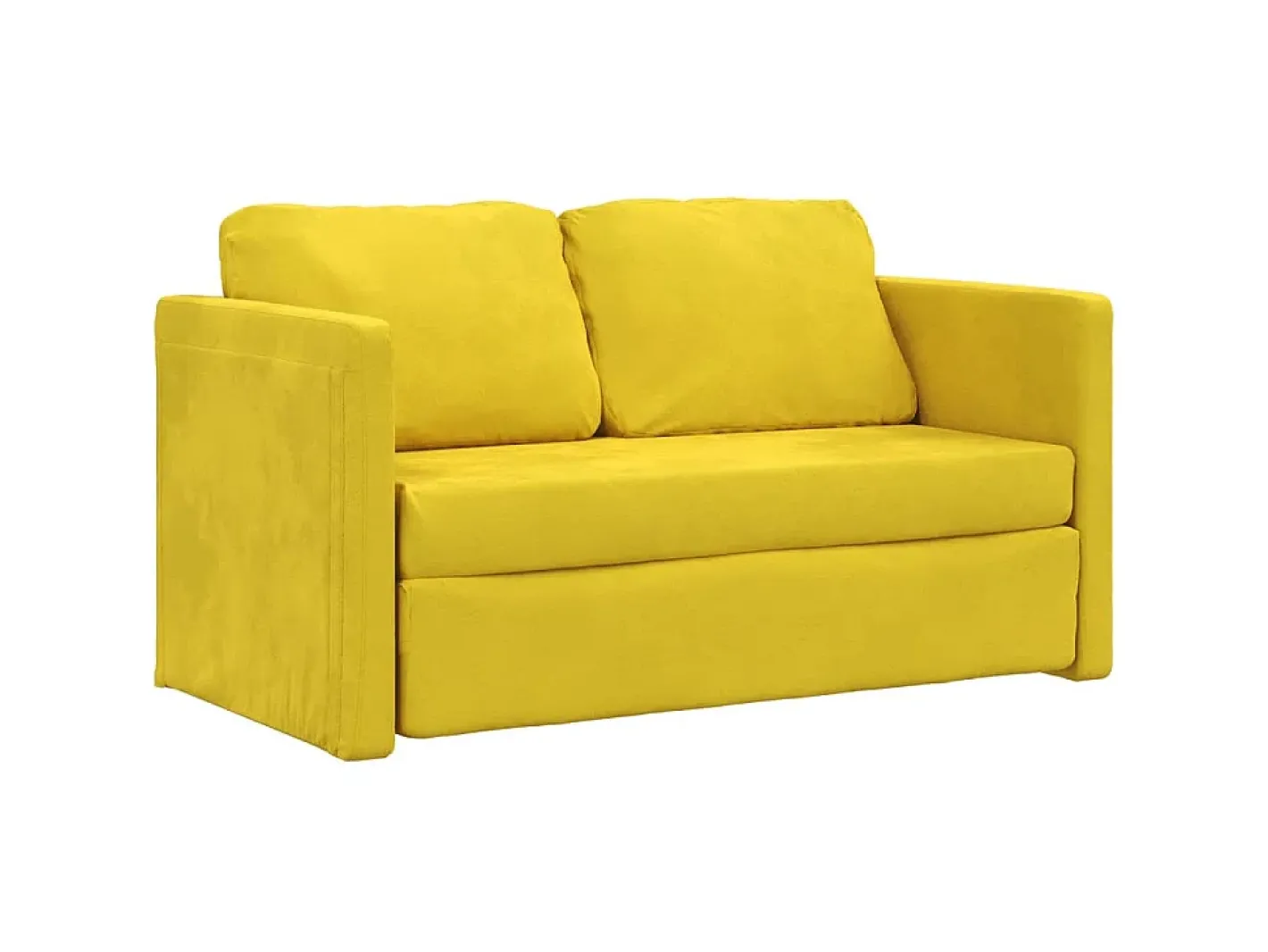 Sofá*Sofá-cama sem pés 122x204x55 cm veludo -escuro PT110468 Amarelo