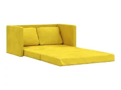 Sofá*Sofá-cama sem pés 122x204x55 cm veludo -escuro PT110468 Amarelo
