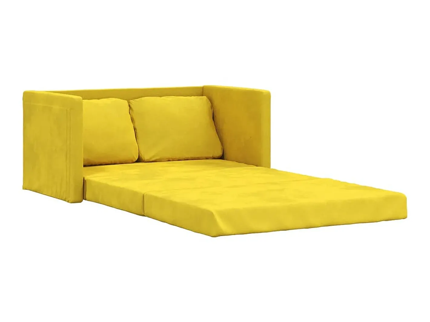 Sofá*Sofá-cama sem pés 122x204x55 cm veludo -escuro PT110468 Amarelo