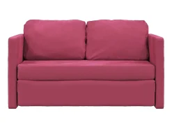 Sofá*Sofá-cama sem pés 122x204x55 cm veludo tinto PT783440 Vermelho