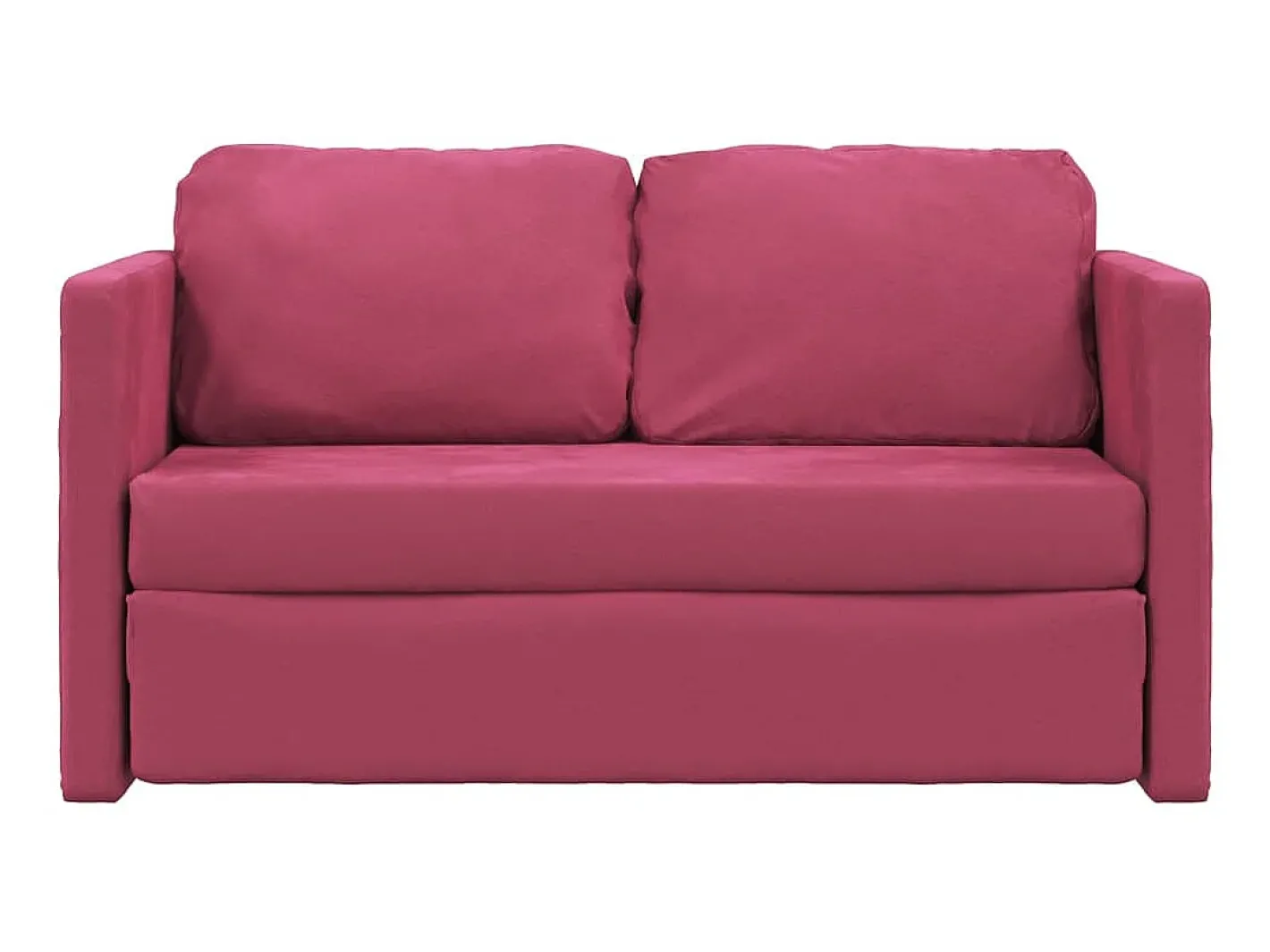 Sofá*Sofá-cama sem pés 122x204x55 cm veludo tinto PT783440 Vermelho