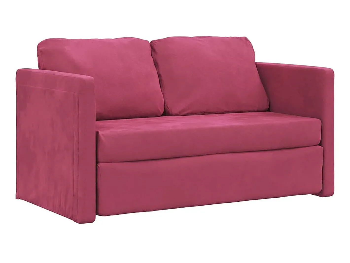 Sofá*Sofá-cama sem pés 122x204x55 cm veludo tinto PT783440 Vermelho