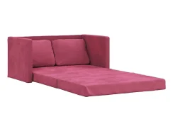 Sofá*Sofá-cama sem pés 122x204x55 cm veludo tinto PT783440 Vermelho
