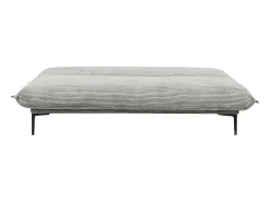 Clearance Sofá-cama VELARIS – Tecido de veludo cinza escuro – Estrutura de madeira – Colchão integrado – Elegante e compacto Sofá